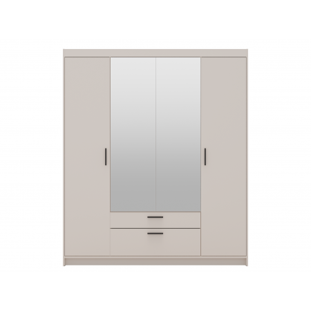 Szafa z lustrem szufladami 176 cm garderoba TRINO beżowa